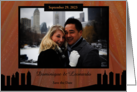 Single Photo Peach Tulle City Save the Date Wedding Announcement card
