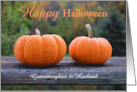 Happy Halloween Granddaughter Husband with Fall Foliage and Pumpkins card