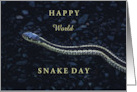 World Snake Day July 16 with Cute Garden Snake Photo card