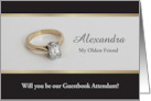 Be My Guestbook Attendant with Diamond Ring and Any Name Relation card