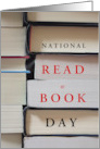 National Read A Book Day September 6 with Stack of Big Books card