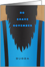 No Shave November with Black Beard and Blue Shirt and Suspenders card