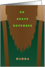 No Shave November with Brown Beard and Green Shirt and Suspenders card