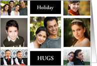 Customize Photos and Text on This Classic Modern 7 Image Holiday Hugs card