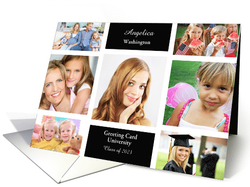 Graduation Announcement With Name School Year and 7 Photos card