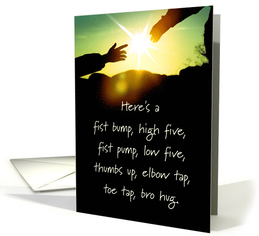 Happy Father's Day Man to Man With Hands Sunset and Poem card