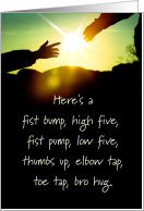 Happy Father’s Day Man to Man With Hands Sunset and Poem card