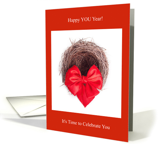 Red Heart Bow Empty Nester Congrats and Encouragement card (1682564)