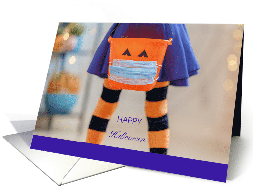 Happy Halloween Niece with Witch and Masked Orange Pumpkin Pail card