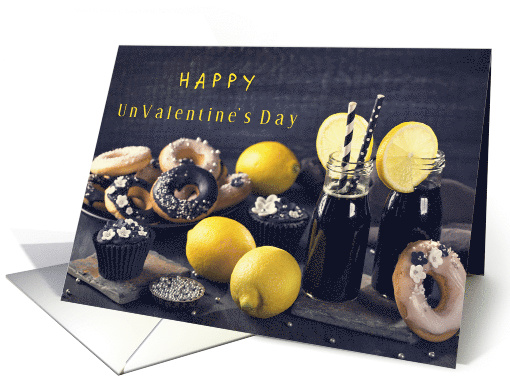 Happy UnValentine's Day with Lemons Donuts Cupcake card (1725520)