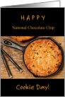 Funny Happy National Chocolate Chip Cookie Day with Giant Cookie Photo card