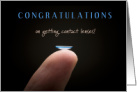Congrats on Getting Contact Lenses With Finger Lens card