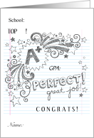 Write-In the Blanks Top Student Congrats Card