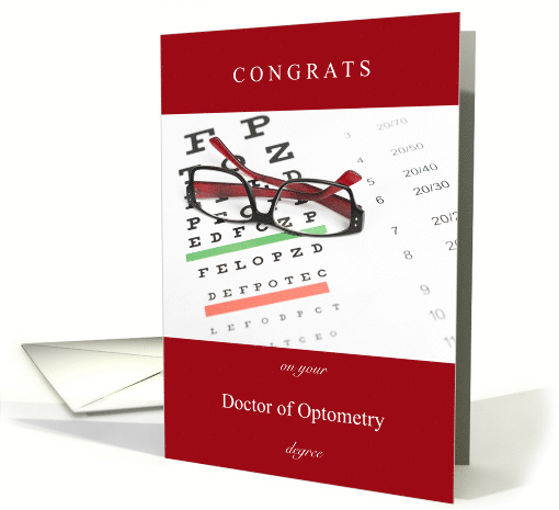 Doctor of Optometry Congrats with Glasses and Eye Chart card (1736706)
