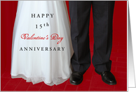 Happy Valentine’s Day Anniversary with Bride and Groom Outfits and Red card