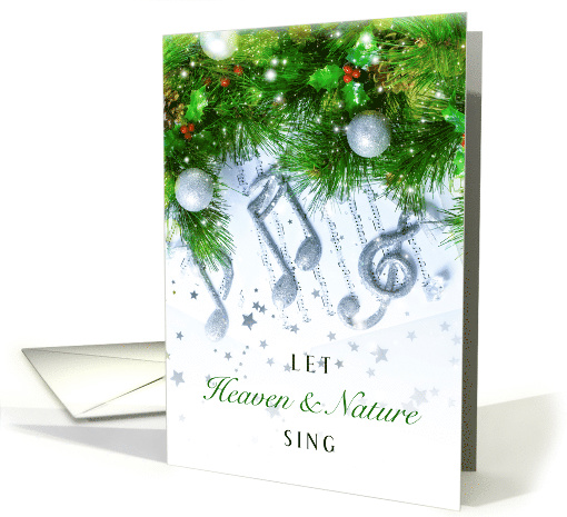 Musical Christmas with Silver Hued Music Notes and... (1746408)