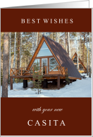 Best Wishes with Your New Casita with Photo of Two Chalets in Winter card