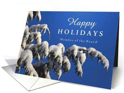 Happy Holidays Board Member with Snowy Evergreen Tree and... (1751590)