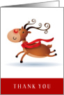 Christmas Thank You for Driver with Cute Flying Red Nosed Reindeer card