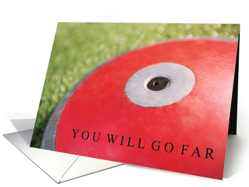 Happy Holidays and Encouragement with Discus for Track and Field card