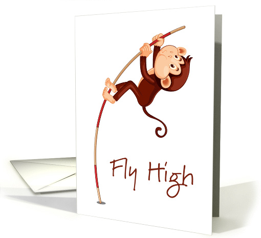 Happy Holidays Encouragement with Monkey Pole Vaulter card (1752190)