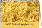 Happy National Spaghetti Day January 4 with Closeup Photo of Spaghetti card