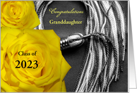 Any Year Graduation Congrats With Roses and Black and White Tassel card