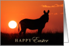 Happy Easter with Zebra Silhouette and Pretty African Sunset card