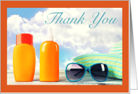 Thank You with Sunscreen Sunglasses and Sunhat for Dermatologist card