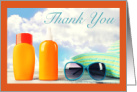 Thank You with Sunscreen Sunglasses and Sunhat for Dermatologist card
