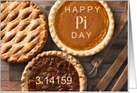 Happy Pi Day March 14 with Three Pies card