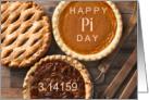 Happy Pi Day March 14 with Three Pies card