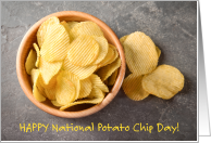 Happy Naional Potato Chip Day March 14 with Bowl of Chips card