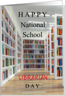 Happy National School Librarian Day April 4 with Colorful Book Shelves card