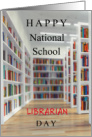 Happy National School Librarian Day April 4 with Colorful Book Shelves card
