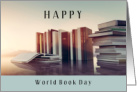 Happy World Book Day April 23 with Books and Sunrise Sunset card