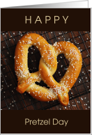 Happy Pretzel Day April 26 with Large Salted Pretzel card