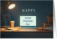 Happy School Princi’al’s Day May 1 with Desk Laptop Books card