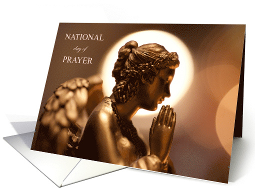National Day of Prayer (1st Thurs in May) with Bronze Statue card