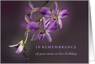 Mom Any Relation Birthday Remembrance Thinking of You Purple Orchids card