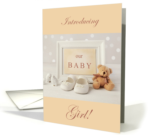 Introducing Our Baby Gril Sip and See Invitation card (1767702)