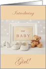 Introducing Our Baby Gril Sip and See Invitation card