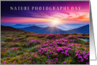 Nature Photography Day June 15 with Pretty Landscape Flowers Sunset card