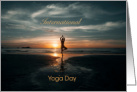 International Yoga Day June 21 with Yoga Pose at Sunset card