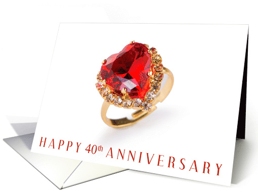 Happy 40th Anniversary with Ruby and Diamond Ring card (1767868)
