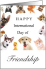 Happy International Day of Friendship July 30 with Cute Pets card