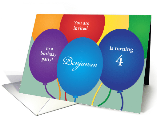 Happy Birthday Invite with Colorful Balloons and Custom... (1776864)