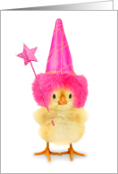 National Tooth Fairy Day Aug 22 with Chick with Hat and Wand card