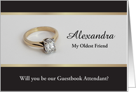 Be My Guestbook Attendant with Diamond Ring and Any Name Relation card