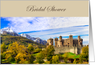 Bridal Shower with Medieval Castle and Mountains card